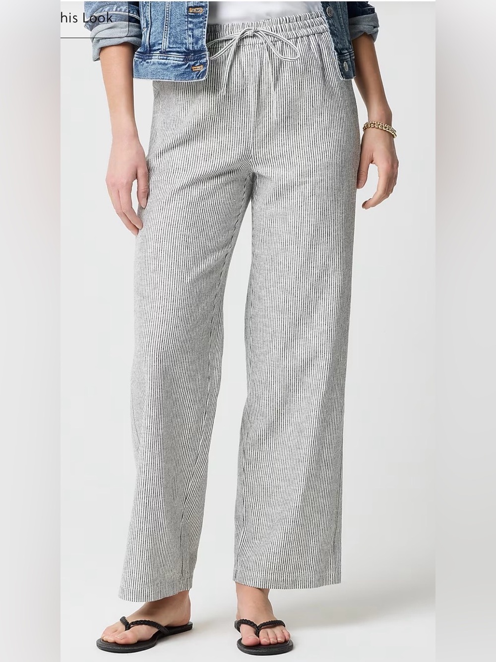 J. Crew Linen Blend Wide Leg Drawstring Pants